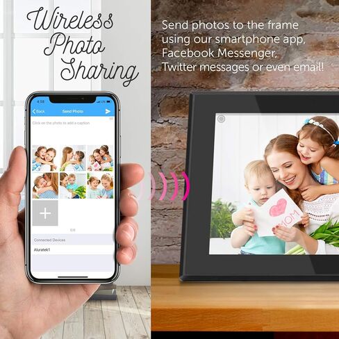Aluratek 15.6" WiFi Digital Photo Frame with Touchscreen IPS LCD Display & 16GB Built-in Memory, Photo/Music/Video (AWS15F) , Black in Kuwait