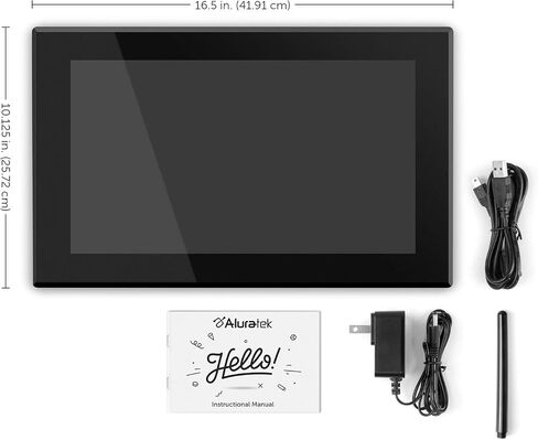 Aluratek 15.6" WiFi Digital Photo Frame with Touchscreen IPS LCD Display & 16GB Built-in Memory, Photo/Music/Video (AWS15F) , Black in Kuwait