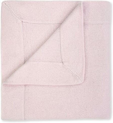 Jet&Bo BABY 100% Cashmere Baby Blanket, Beanie and Booties Gift Set Luxe Knit Pink - Size 0-6 Months - Gift Box and Card Included in Kuwait