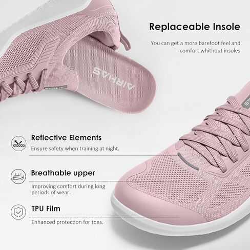 AIRHAS Womens Gym Barefoot Shoes Zero Drop Sneakers for Women Lightweight Workout Shoes(Mauve,8.5) in Kuwait