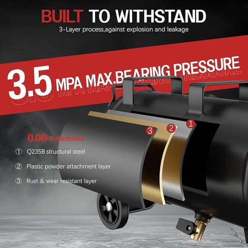 8 Gallon Ultra Quiet Air Compressor, 1.5HP 4.52 CFM, Max 115 PSI Oil-Free Air Compressor Tank for Car Repair, Spray Painting, Woodwork Nailing, 110V/60hz, 70dB in Kuwait