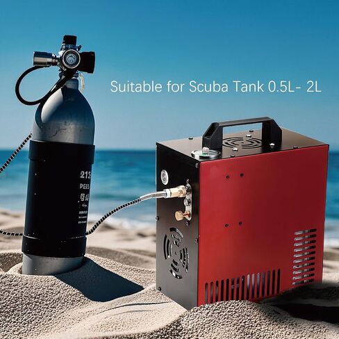 Thunder 4500Psi PCP Air Compressor,Refilling Up to 1.6L,Fast Fill for Airguns or Paintball Tank,Auto Shut Off,Water/Oil Free,Built-in Converter and Cooling Fan,350W Portable Pcp Pump in Kuwait