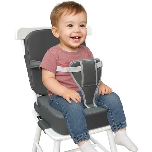Toddler Booster Seat for Dining Table with Backrest, Waterproof PU Cushion in Saudi Arabia