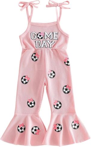 Big Sister Matching Clothes Flared Pants Infant Toddler Jumpsuit | Letter Flower Embroidery Sleeveless Bell Bottoms Romper Summer Clothes, Suit for Casual Wear or Family Gathering in Kuwait
