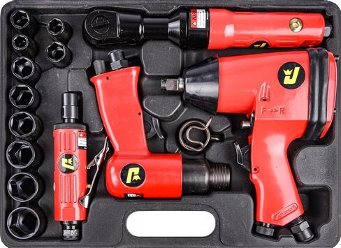 JEGS 81151 Air Tool Kit Includes Impact Wrench Ratchet Wrench Hammer Die Grinder in Kuwait