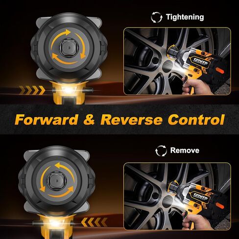 Impact Wrench 1/2 Inch, High Torque Impact Gun with 1500N·m(1100 Ft-lbs), 21V Brushless Electric Impact Wrench with 2*40Ah Battery, 3-Speed, LED Light, 5 Sockets for Car/Mower/Pickup/Truck RV in Saudi Arabia