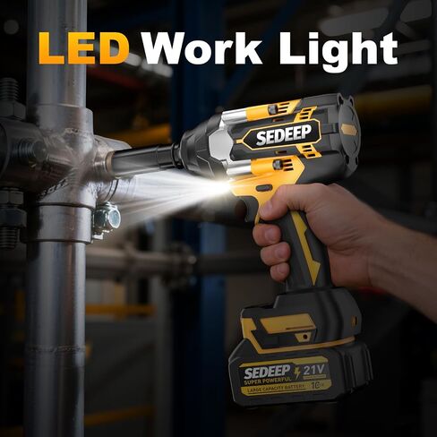 Impact Wrench 1/2 Inch, High Torque Impact Gun with 1500N·m(1100 Ft-lbs), 21V Brushless Electric Impact Wrench with 2*40Ah Battery, 3-Speed, LED Light, 5 Sockets for Car/Mower/Pickup/Truck RV in Saudi Arabia