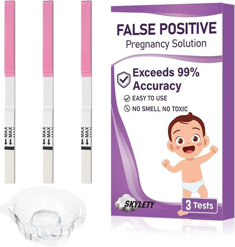Skylety 3 Pcs Prank False Positive Pregnancy Solution Fake Any Pregnancy Test to Be Positive Including 3 Small Urine Cups(Classical Style) in Kuwait