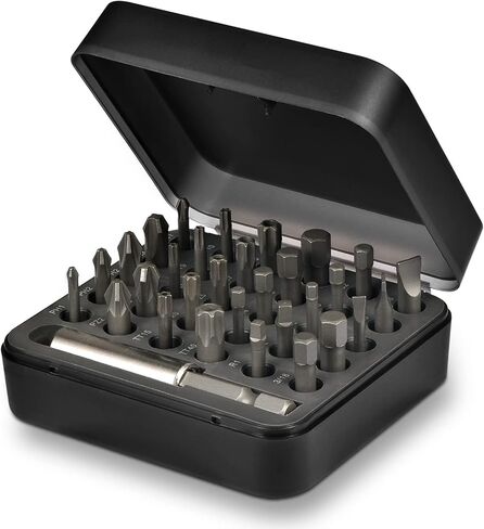 GreaTalent 31in1 S2 Steel Screwdriver Bit Set with 1/4" Magnetic Bit Holder, Mini EDC Tool, for 1/4" hex shank screwdriver, bit holder, power tool, hand tool | S2 Steel 1/4" Hex Shank Magnetic Bit Holder, 36-Tooth Gear Wrench Handle for Tight Spaces in Kuwait