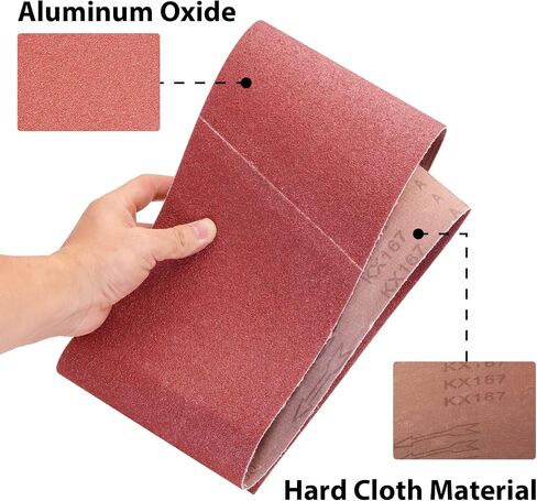 6 x 48 Sanding Belts, 80 Grit 6x48 Inch Sanding Belt for Belt Sander, 6x48 Aluminum Oxide Belt Sander Sanding Belts for Woodworking, 6 Pack(6x48in, 80 Grit) in Kuwait