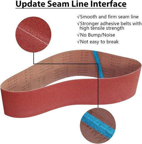 6 x 48 Sanding Belts, 80 Grit 6x48 Inch Sanding Belt for Belt Sander, 6x48 Aluminum Oxide Belt Sander Sanding Belts for Woodworking, 6 Pack(6x48in, 80 Grit) in Kuwait