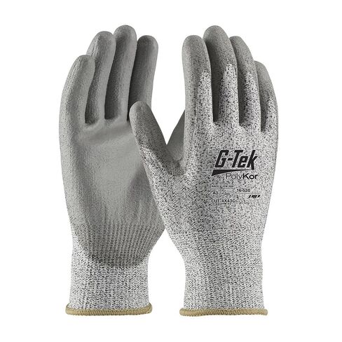 PIP G-Tek 16-530/L, Seamless Knit PolyKor® Blended Glove with Polyurethane Coated Flat Grip on Palm & Fingers in Kuwait