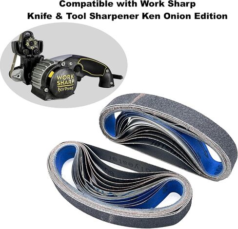 24 Pack 1 x 18 Inch Sanding Belts P80 P240 P400 P600 P800 P1000 for Ken Onion | Coarse to fine grits for knife sharpening. Fits Ken Onion blade grinder attachment in Kuwait