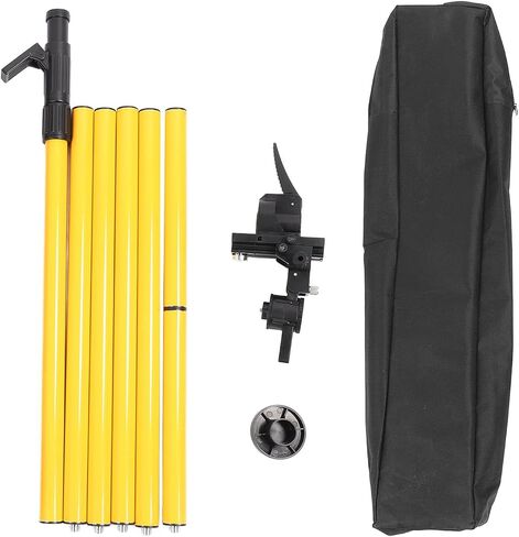 Marhynchus Level Mounting Pole, Adjustable 360 Rotation Fine Tuning Support Rod for Construction Alignment Aluminum Alloy Spring Base 4.2M 6 Section in Kuwait