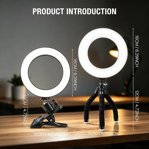 Video Conference Lighting Kit，Ring Light Clip on Laptop Monitor, 5 Dimmable Color & 5 Brightness Level for Webcam Lighting/Room Lighting/Remote Working/Self Broadcasting and Live Streaming, etc. in Kuwait