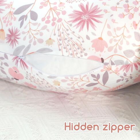 Nursing Pillow Cover 2 Pack, Breastfeeding Pillow Cover for Baby Girls Boys, Soft Stretchy Nursing Pillowcase for Infant Newborn, Removable Slipcover for Nursing Pillows, Pink Floral (Only Cover) in Kuwait