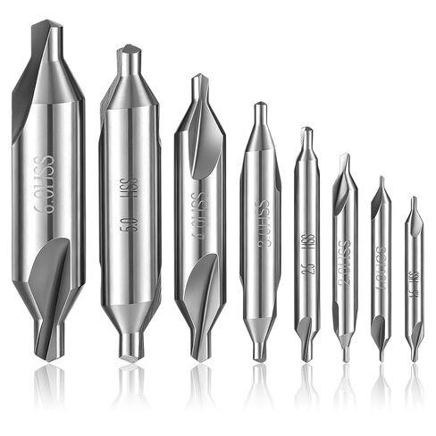 7 Pcs Center Drill 60-Degree Angle Countersink Drill-Bit Set Centering Drill Bit M2 High Speed Steel Center Drill-Bit Size 1.0 1.5 2.0 2.5 3.0 4.0 5.0 6.0 Countersink Tools for Lathe Metalworking in Kuwait