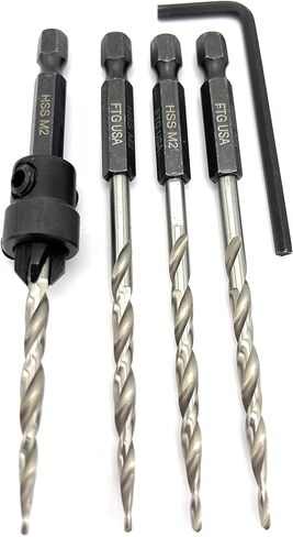 FTG USA #8 (11/64") Wood Countersink w/ 3 Repl. Bits, 3/8" Collar & Hex Key in Kuwait