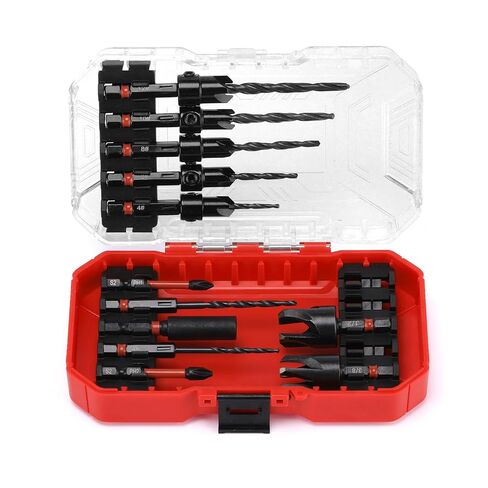 Mayouko Countersink Drill Bit Set, 15 PCS Tapered Drill Bits Counter Sink Drill Bit for Woodworking, Wood Plug Cutters 1/4" Hex Shank Quick Change in Kuwait