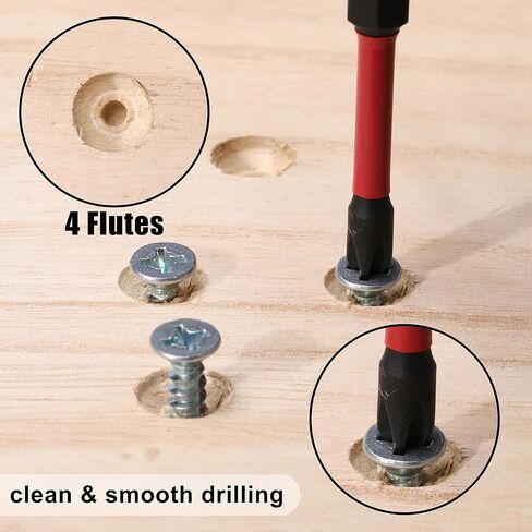 Mayouko Countersink Drill Bit Set, 15 PCS Tapered Drill Bits Counter Sink Drill Bit for Woodworking, Wood Plug Cutters 1/4" Hex Shank Quick Change in Kuwait