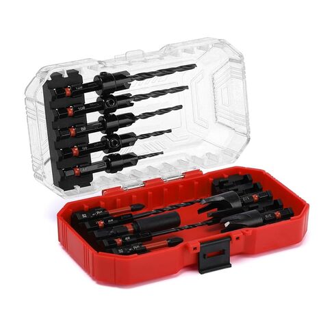 Mayouko Countersink Drill Bit Set, 15 PCS Tapered Drill Bits Counter Sink Drill Bit for Woodworking, Wood Plug Cutters 1/4" Hex Shank Quick Change in Kuwait