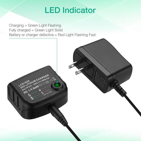 2 Pack LBXR20 Battery 20V MAX 3.0Ah Replacement for Black and Decker Battery with Charger for Black Decker LBXR20-OPE LBX20 LBX4020 LB2X4020 LBXR2020-OPE LB2X3020-OPE LBXR20BT LCS1020 LSW221 in Kuwait