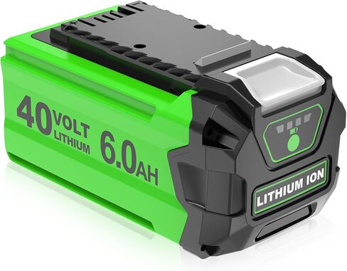 40V 6000mAh 29252 Battery Replacement for Greenworks 40V Battery Lithium | 20202 22262 25312 25322 20642 22272 27062 21242 Compatible with GreenWorks G-MAX Battery 40 Volt Cordless Chainsaw Tools in Kuwait