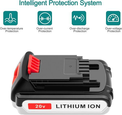2 Pack 20V Lithium Battery and Charger Replacement for Black+Decker 20V MAX Lithium Ion Battery + Charger LBXR20 LB20 LBX20 LBXR2020-OPE LBX4020 in Saudi Arabia