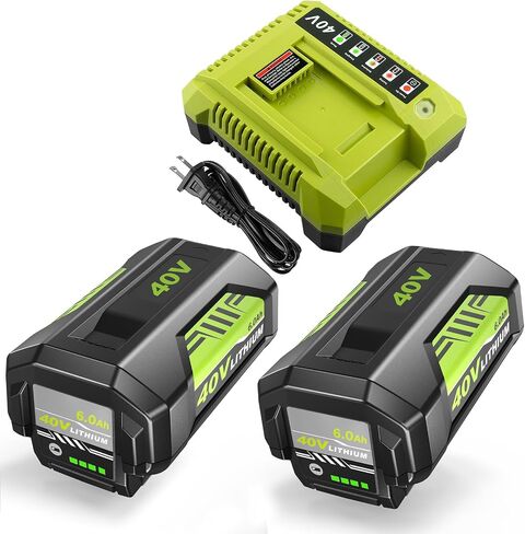 40V Lithium-Ion 6.0Ah Battery Replacement for Ryobi 40V Battery and Charger | Compatible with Ryobi 40V Battery and Charger OP40601 OP40401 OP40404 OP40602 OP40605 OP4026 in Kuwait
