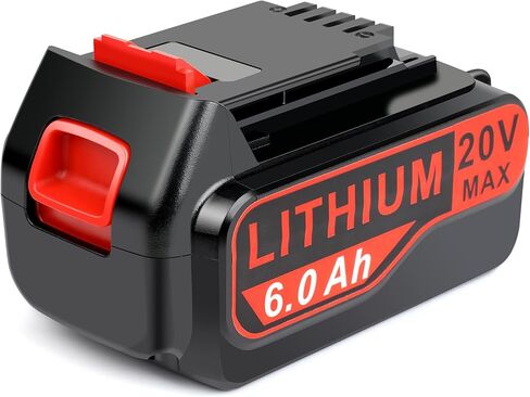 Djsanu 20V Max 6000mAh High-Capacity Battery Compatible for Black and Decker 20V Battery, Compatible with Black & Decker 20 Volt LBXR20 LBXR2020 & Power Tools in Kuwait