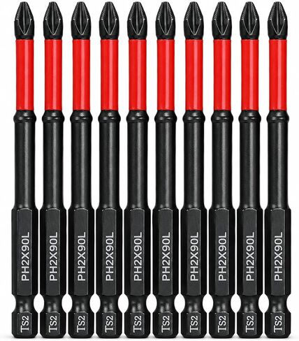 10 Pack PH2 Phillips Screwdriver Bit Set, Magnetic S2 Steel 1/4 Hex Bits (150mm) in Kuwait