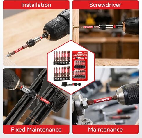 GRENPRO 21-Piece 2.5" Allen Wrench Drill Bit Set, Metric & SAE | Hex Head Bits, 1/4" Hex Screwdriver Bits Set with Durable Magnetic Impact Bit Holder, S2 Steel, Mechanic Home Repair in Kuwait