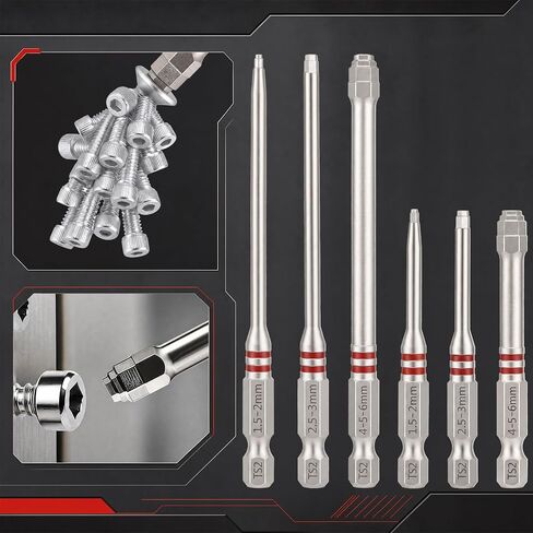 6PCS Hex Shank Step Drill Bit Set, Magnetic Pagoda Step Drill Bits for Electric Drills and Power Screwdrivers, Multi Size Drill Bit Kit for Home Repair, Woodworking and DIY Projects in Kuwait