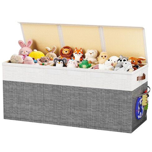 Dayacoco Extra Large Toy Box, Collapsible toy Storage, Kids Organizer, Gray | Collapsible & Sturdy. For Kids, Boys & Girls. Organizes Toys, Books & Blankets. For Playroom, Nursery & Bedroom. in Kuwait