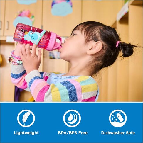 Nalgene Kids Grip-N-Gulp Water Bottles, Leak Proof Sippy Cup, Durable, BPA and BPS Free, Dishwasher Safe, Reusable, 12 Ounces, Green in Kuwait