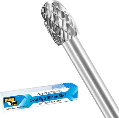SE-5 Tungsten Carbide Burr Rotary File Oval Egg Shape Double Cut with 1/4''Shank for Die Grinder Drill Bit in Kuwait