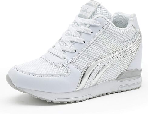AONEGOLD Womens Hidden Wedges Shoes High Heeled Lightweight Mesh Sneakers Casual Walking Shoes Tennis Chic in Saudi Arabia