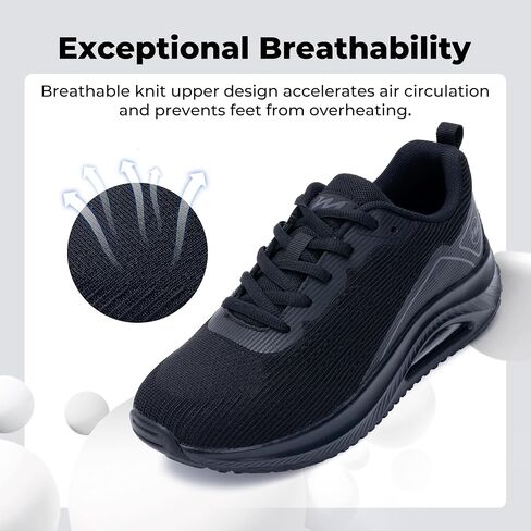 Women's Arch Support Walking Shoes Plantar Fasciitis Sneakers | Orthotic Tennis for Foot and Heel Pain Relief, Wide Width, Flat Feet, Cushion Non-Slip, Daily Gym walks GreyBlack 7 in Kuwait