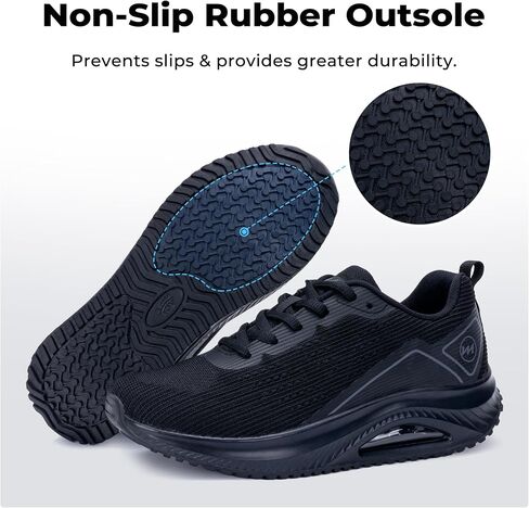 Women's Arch Support Walking Shoes Plantar Fasciitis Sneakers | Orthotic Tennis for Foot and Heel Pain Relief, Wide Width, Flat Feet, Cushion Non-Slip, Daily Gym walks GreyBlack 7 in Kuwait