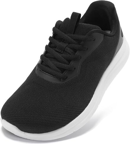 Womens Wide Walking Sneakers Tennis Shoes Black White Size 8.5 | Wide Toe Box, Natural Toe Splay, Comfort, Arch Support, Cushioned, Removable Insole, for Daily Wear, Lightweight, Breathable in Saudi Arabia