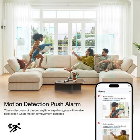 Security Camera Wireless Charging — 1080P HD Surveillance, 250° Wide-Angle Lens, Motion Detection Support; Ideal for Home Security and Baby/Pet Monitoring (Supports Dual-Band 2.4/5GHz) in Kuwait