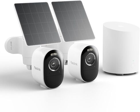 REOLINK 3K 5MP HD Security Camera System No Subscription 2 Pack | Up to 1TB Local Storage, 2.4/5 GHz WiFi, Solar/Battery Powered, Smart Detection, Motion Spotlight, Wire-Free Setup in Kuwait