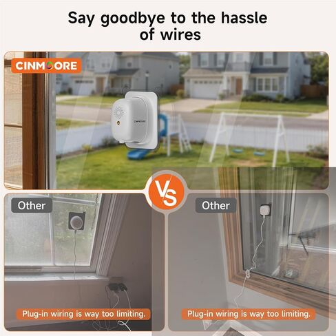 4MP 2.5K Wireless Window Camera, Rechargeable Indoor HD Home Security Camera, 2.4GHz WiFi, Full Color Night Vision, AI Motion Detection, Anti-Glare, No Wiring, Static Cling Mount No Residue in Kuwait