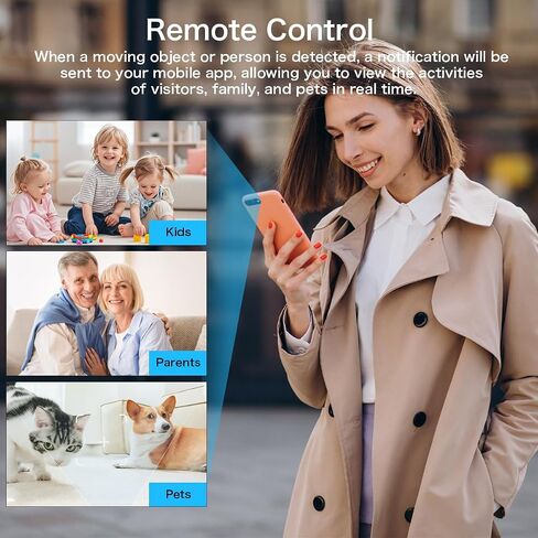 Security Camera Wireless Charging — 1080P HD Surveillance, 250° Wide-Angle Lens, Motion Detection Support; Ideal for Home Security and Baby/Pet Monitoring (Supports Dual-Band 2.4/5GHz) in Kuwait