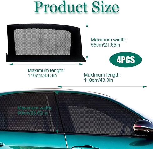 4 Pcs Sun Shade Blocking Mosquito Net for Buick Envision 2021-2024, Elastic Mesh Sunshades Front and Rear Windows Mosquito Net in Kuwait