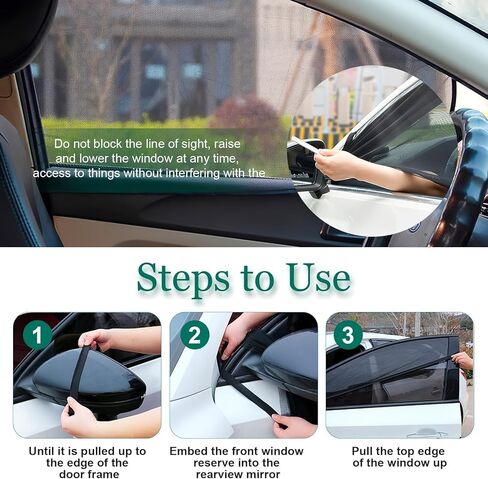 4 Pcs Sun Shade Blocking Mosquito Net for Buick Envision 2021-2024, Elastic Mesh Sunshades Front and Rear Windows Mosquito Net in Kuwait