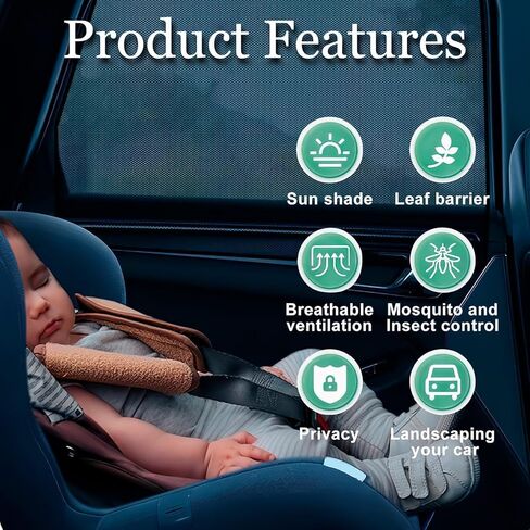 4 Pcs Sun Shade Blocking Mosquito Net for Buick Envision 2021-2024, Elastic Mesh Sunshades Front and Rear Windows Mosquito Net in Kuwait