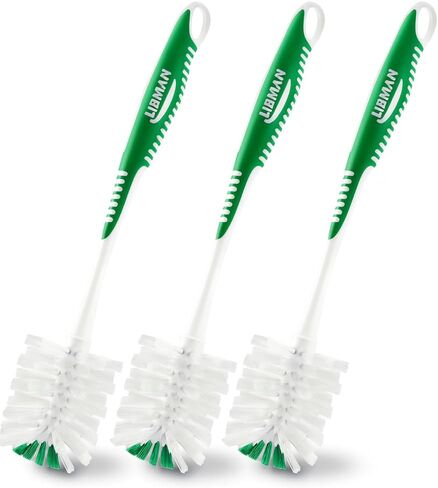 Libman Bottle Brush - 3 Pk Bottle Cleaner - Cleaning Brush with Long Handle for Cleaning Glasses, Shaker Bottles, Cups, Dishes, Mugs - Non-Slip Grip in Kuwait