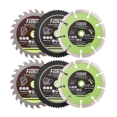 4-1/2" Circular Saw Blades Set,6pcs HSS/TCT/Diamond Saw Blades,3/8 inch Arbor in Kuwait