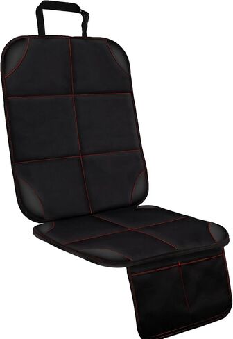SMART ELF Car Seat Protector, Auto Protector for Child Seats with Thickest Padding and Non-Slip Backing Mesh Pockets for SUV, Sedan, Truck, Leather and Fabric - Black Red in Kuwait